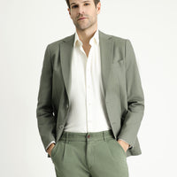 Küf Yeşili Regular Fit Pamuklu Spor Ceket