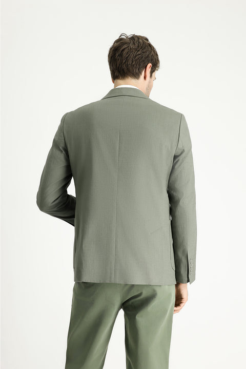 Küf Yeşili 6 Drop Regular Fit Standart Kesim Pamuklu Spor Ceket