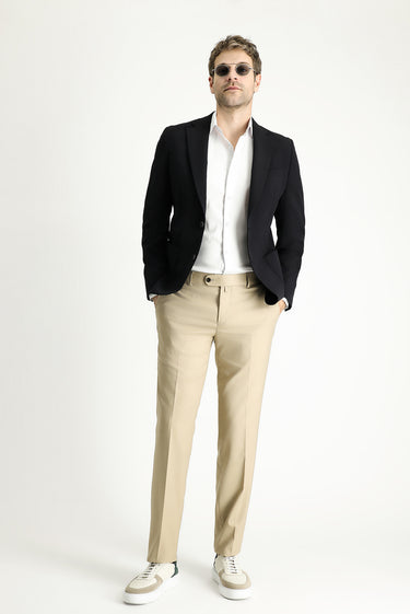 Siyah Techno-Line Slim Fit Dar Kesim Likralı Ceket