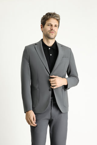  Orta Füme Techno-Line Slim Fit Dar Kesim Likralı Ceket