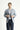 Mavi Slim Fit Dar Kesim Desenli Spor Ceket