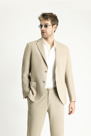  Aç?k Vizon 7 Drop Slim Fit Dar Kesim Desenli Spor Ceket-Ki??l?