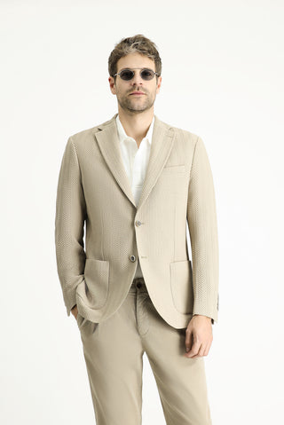  Aç?k Vizon 7 Drop Slim Fit Dar Kesim Desenli Spor Ceket-Ki??l?