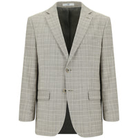 Orta Gri Relaxed Fit Rahat Kesim Klasik Ekose Ceket