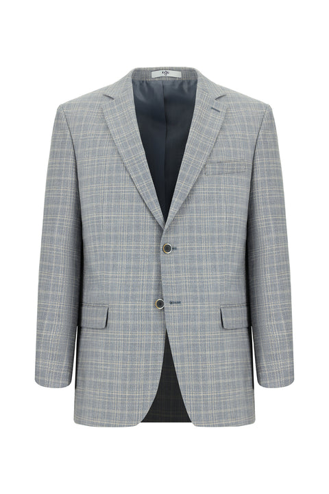 Mavi 4 Drop Relaxed Fit Rahat Kesim Klasik Ekose Ceket