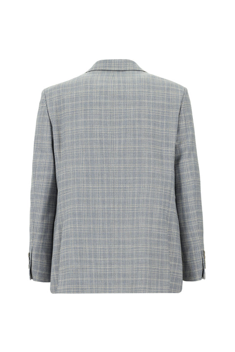 Mavi 4 Drop Relaxed Fit Rahat Kesim Klasik Ekose Ceket