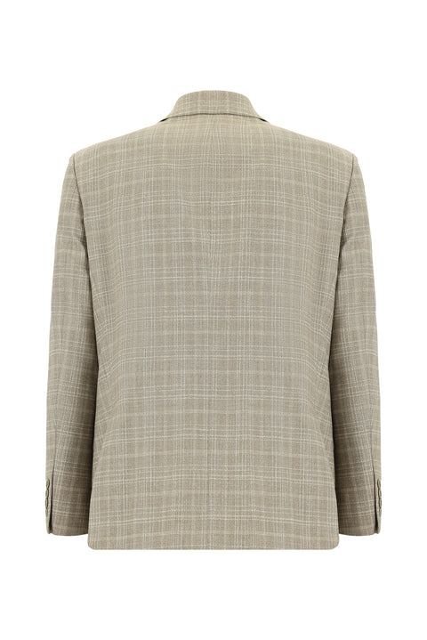 Orta Vizon 4 Drop Relaxed Fit Rahat Kesim Klasik Ekose Ceket