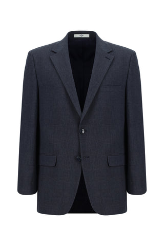  Koyu Lacivert 4 Drop Relaxed Fit Rahat Kesim Klasik Ekose Gofre Ceket