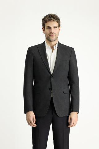  Koyu Antrasit Regular Fit Klasik Ekose Gofre Ceket