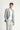 Açık Lacivert Slim Fit Dar Kesim Ekose Pamuklu Keten Karışımlı Ceket