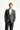 Koyu Antrasit Slim Fit Dar Kesim Yünlü Keten Ekose Ceket