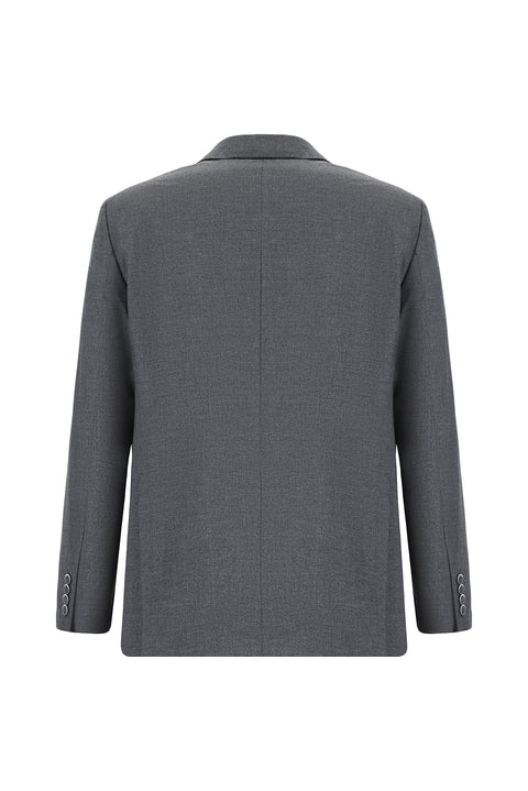 Koyu Füme 7 Drop Slim Fit Dar Kesim Klasik Desenli Ceket
