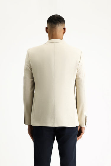 Açık Bej Slim Fit Dar Kesim Klasik Desenli Ceket