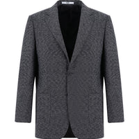 Siyah Relaxed Fit Rahat Kesim Desenli Ceket