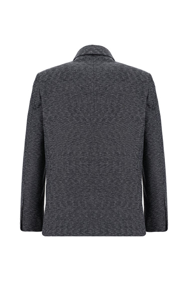 Siyah Relaxed Fit Rahat Kesim Desenli Ceket