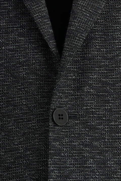 Siyah 4 Drop Relaxed Fit Rahat Kesim Desenli Ceket