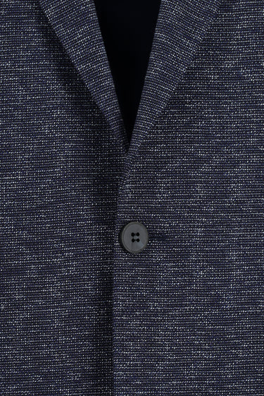 Koyu Lacivert Super Slim Fit Ekstra Dar Kesim Desenli Ceket