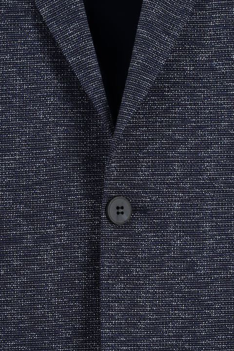 Koyu Lacivert 7 Drop Super Slim Fit Eksra Dar Kesim Desenli Ceket