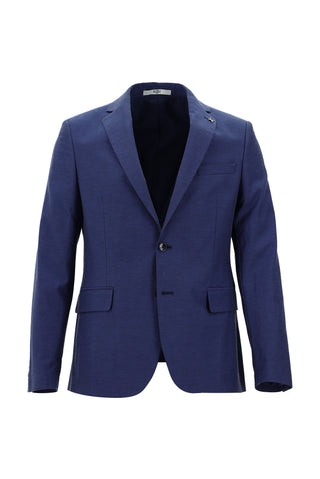  Orta Lacivert Slim Fit Dar Kesim Klasik Desenli Ceket