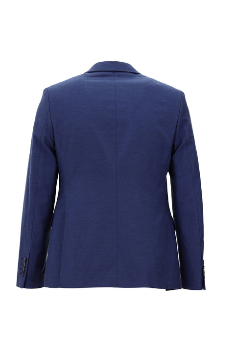 Orta Lacivert 7 Drop Slim Fit Dar Kesim Klasik Desenli Ceket