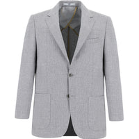 Light Grey 4 Drop Relaxed Fit Patterned Linen Blend Jacket