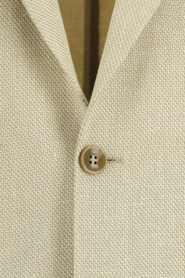 Açık Bej Relaxed Fit Rahat Kesim Desenli Keten Karışımlı Ceket