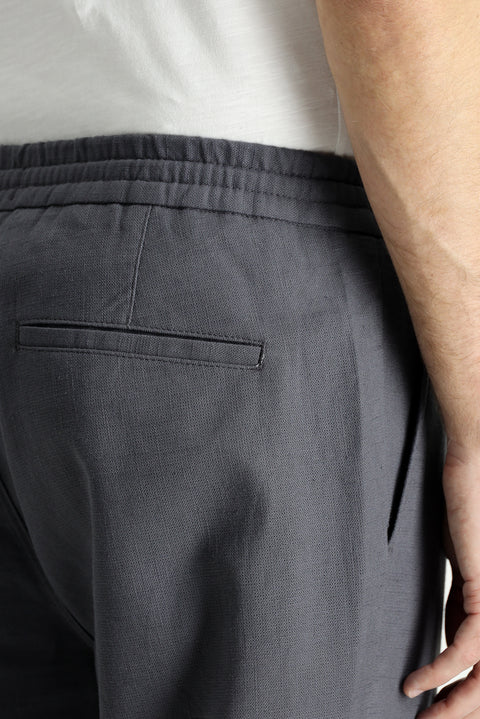 Koyu Füme Regular Fit Standart Kesim Beli Lastikli İpli Pamuk Jogger Pantolon