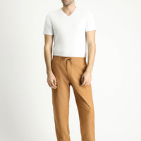 Taba Regular Fit Beli Lastikli İpli Pamuk Pantolon