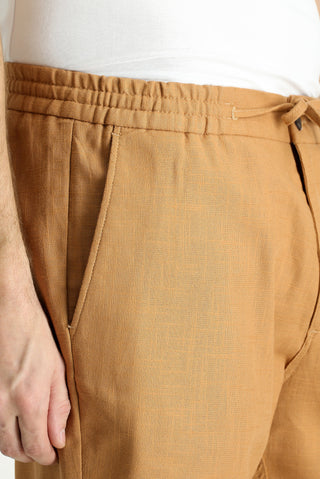  Taba Regular Fit Standart Kesim Beli Lastikli İpli Pamuk Jogger Pantolon