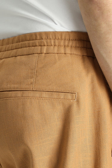 Taba Regular Fit Beli Lastikli İpli Pamuk Pantolon