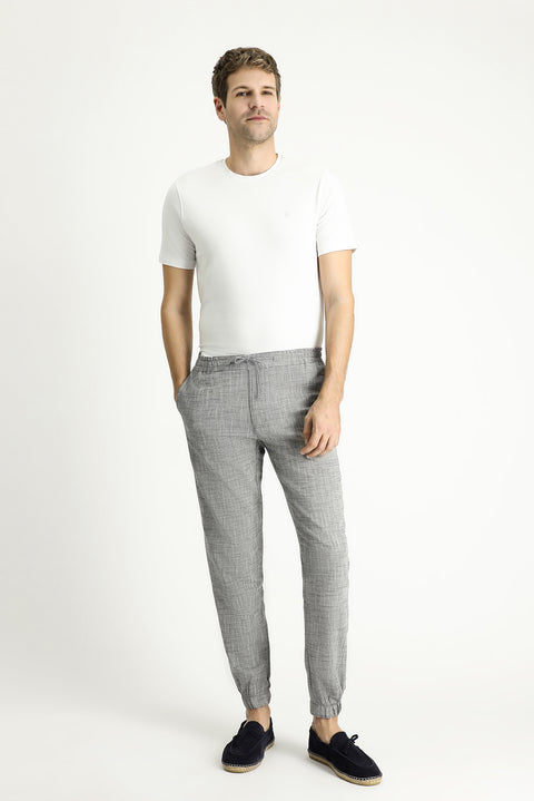 Koyu Lacivert 6 Drop Regular Fit Standart Kesim Beli Lastikli İpli Pamuk Jogger Pantolon