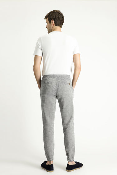 Koyu Lacivert Regular Fit Beli Lastikli İpli Pamuk Pantolon