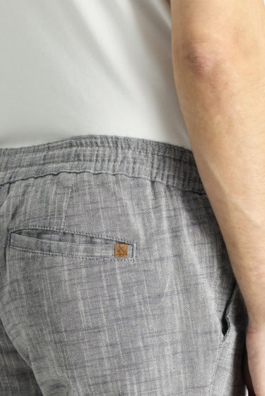Koyu Lacivert Regular Fit Beli Lastikli İpli Pamuk Pantolon