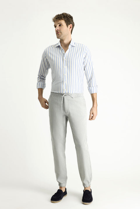 Uçuk Mavi 6 Drop Regular Fit Standart Kesim Beli Lastikli İpli Pamuk Jogger Pantolon