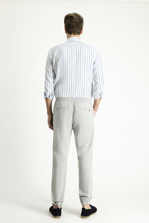 Uçuk Mavi 6 Drop Regular Fit Standart Kesim Beli Lastikli İpli Pamuk Jogger Pantolon