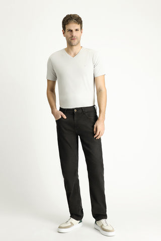  Koyu Füme 4 Drop Relaxed Fit Rahat Kesim Likralı Denim Look Pantolon