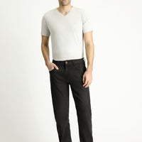 Koyu Füme Relaxed Fit Rahat Kesim Likralı Denim Look Pantolon