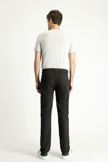 Koyu Füme Relaxed Fit Rahat Kesim Likralı Denim Look Pantolon