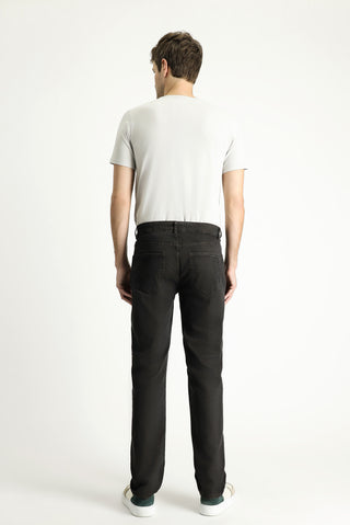  Koyu Füme 4 Drop Relaxed Fit Rahat Kesim Likralı Denim Look Pantolon