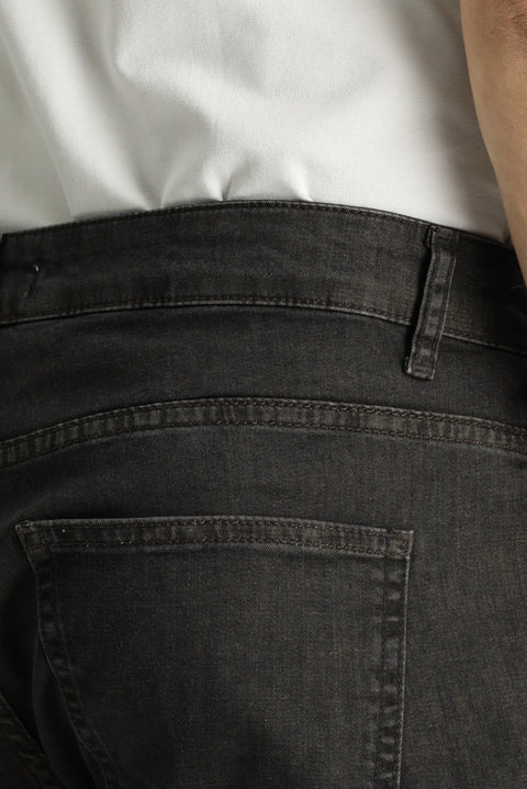 Koyu Füme 4 Drop Relaxed Fit Rahat Kesim Likralı Denim Look Pantolon
