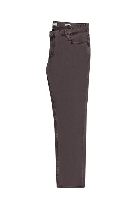 Açık Bordo Relaxed Fit Rahat Kesim Likralı Denim Look Pantolon