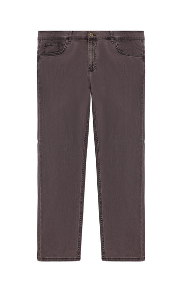 Açık Bordo Relaxed Fit Rahat Kesim Likralı Denim Look Pantolon