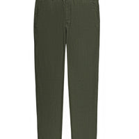 Orta Haki Relaxed Fit Rahat Kesim Keten Karışımlı Kanvas / Chino Pantolon