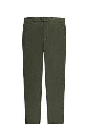  Orta Haki 4 Drop Relaxed Fit Rahat Kesim Keten Karışımlı Kanvas / Chino Pantolon