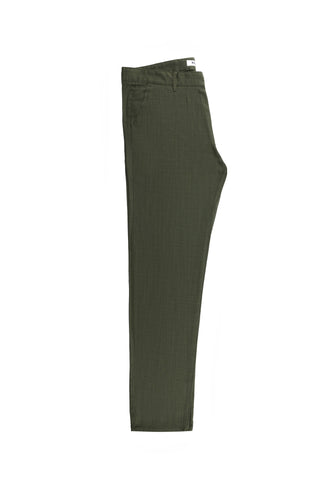  Orta Haki 4 Drop Relaxed Fit Rahat Kesim Keten Karışımlı Kanvas / Chino Pantolon