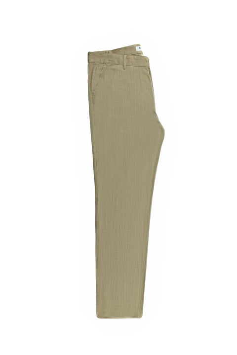 Koyu Vizon 4 Drop Relaxed Fit Rahat Kesim Keten Karışımlı Kanvas / Chino Pantolon