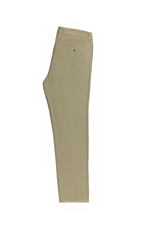 Koyu Vizon 4 Drop Relaxed Fit Rahat Kesim Keten Karışımlı Kanvas / Chino Pantolon
