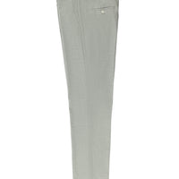 Çağla Yeşili Slim Fit Dar Kesim Desenli Beli Lastikli İpli Likralı Klasik Kumaş Pantolon
