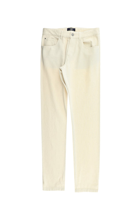 Ekru Slim Fit Dar Kesim Pamuk Kanvas / Chino Pantolon