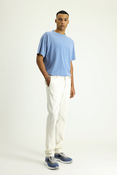  Ekru Regular Fit Beli Lastikli Kanvas / Chino Likralı Pantolon